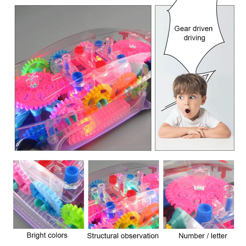 Brinquedo de Carro de Corrida Elétrico para Crianças com Luzes LED e Música