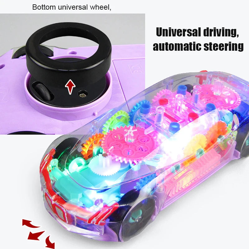 Brinquedo de Carro de Corrida Elétrico para Crianças com Luzes LED e Música